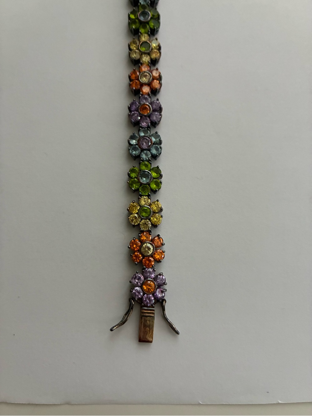 Suzanne Somers 925 Sterling Silver Multi Gemstone Bracelet - Picture 3 of 4